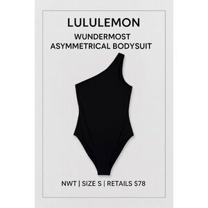 lululemon Wundermost Asymmetrical Bodysuit | Black | Size S | NWT